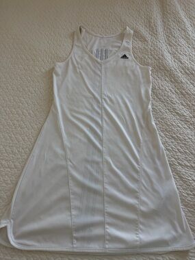 Adidas Climalite Clima365 Tennis Dress White Minimalist Racerback Medium